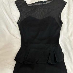black sheer/cotton dress